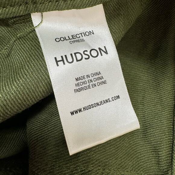 NEW Hudson Womens Cypress Wide Leg Linen Blend Tie Waist Pants Army Green 32 - Picture 8 of 11